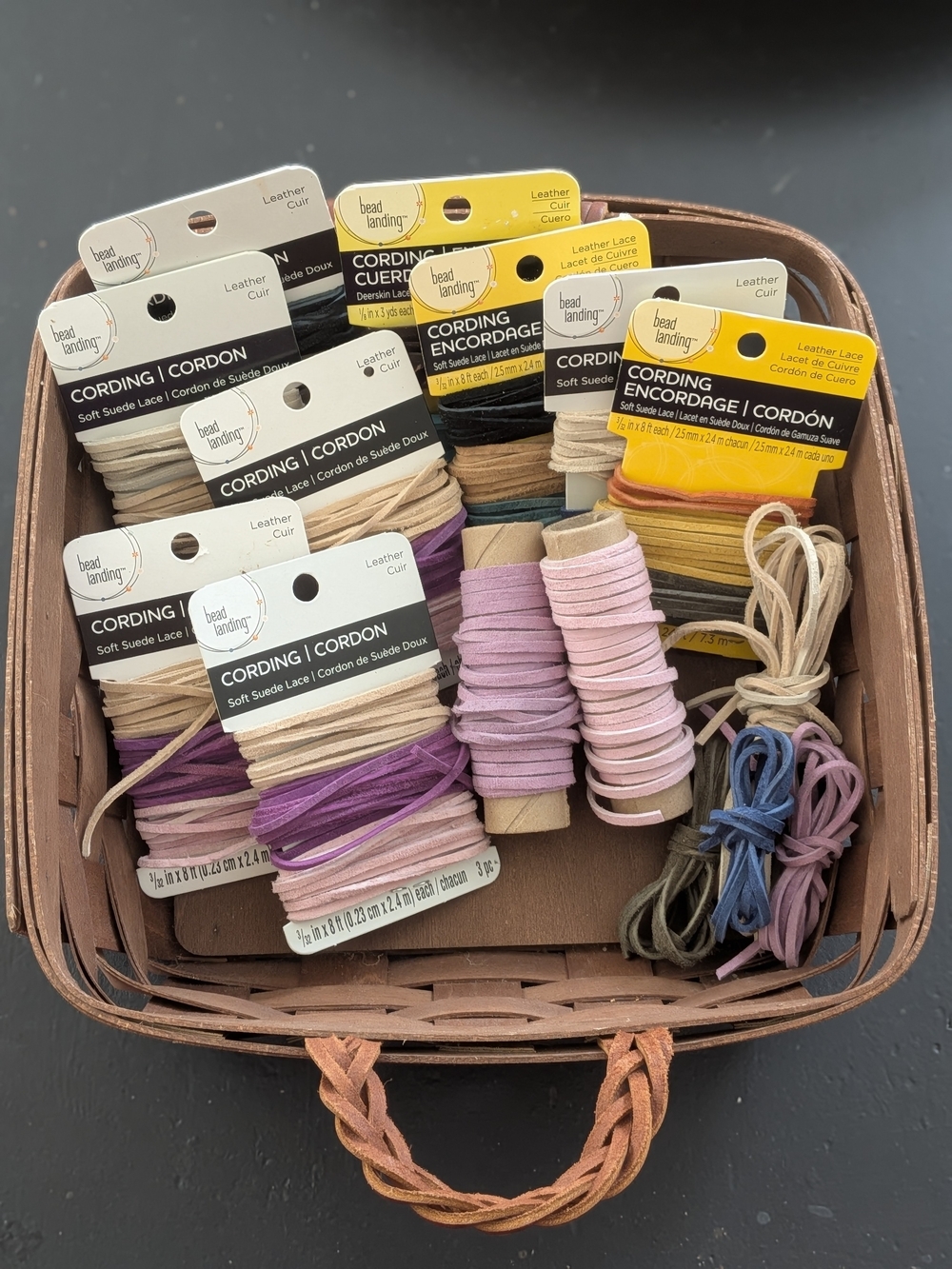 Craft Destash Lot Bead Landing Suede Deerskin Leather Lace Cord Ribbon